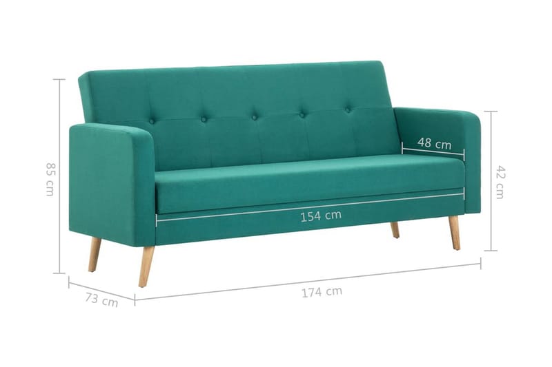 Soffa i tyg grön - Grön - 2 sits soffa