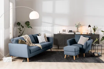 Trend 2-sits Tygsoffa - Blå - Möbler - Soffa - 2 sits soffa