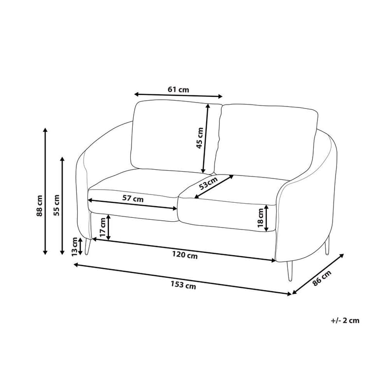 2-sits soffa Trosa - Grå, guld - Möbler - Soffa - 2 sits soffa