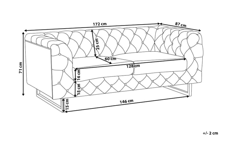 Vissland Soffa 2 Sits - Svart - 2 sits soffa