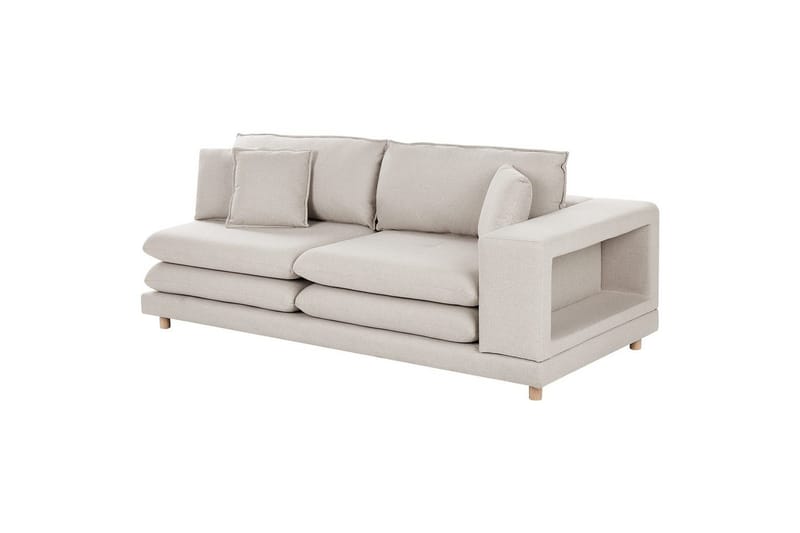 2-sitssoffa Heden Beige/ljust trä - Beige/ljust trä - Möbler - Soffa - 2 sits soffa