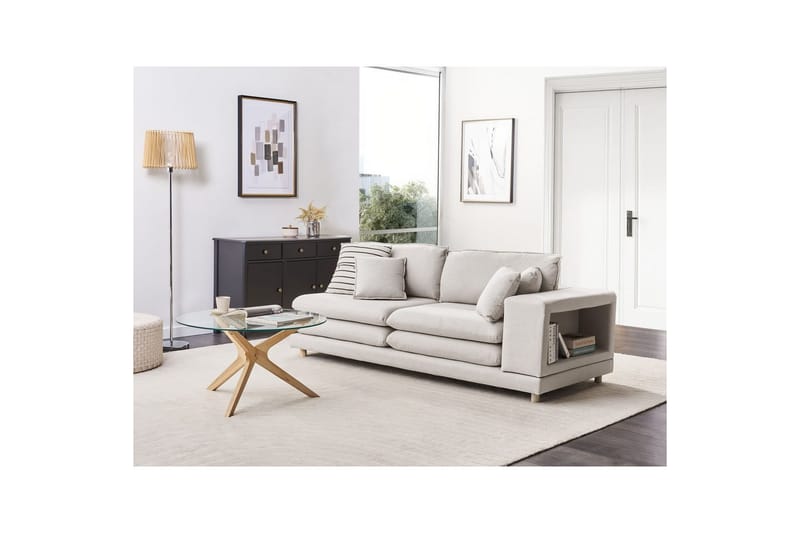 2-sitssoffa Heden Beige/ljust trä - Beige/ljust trä - Möbler - Soffa - 2 sits soffa