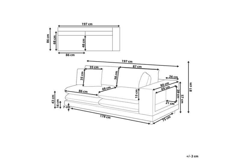2-sitssoffa Heden Grå/ljust trä - Grå/ljust trä - Möbler - Soffa - 2 sits soffa