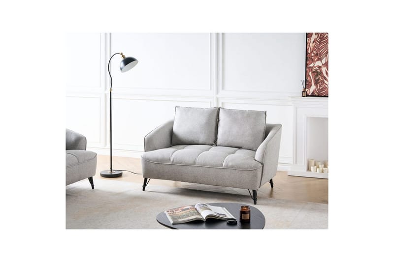 2-sitssoffa Hobro Grå, svart - Grå, svart - Möbler - Soffa - 2 sits soffa