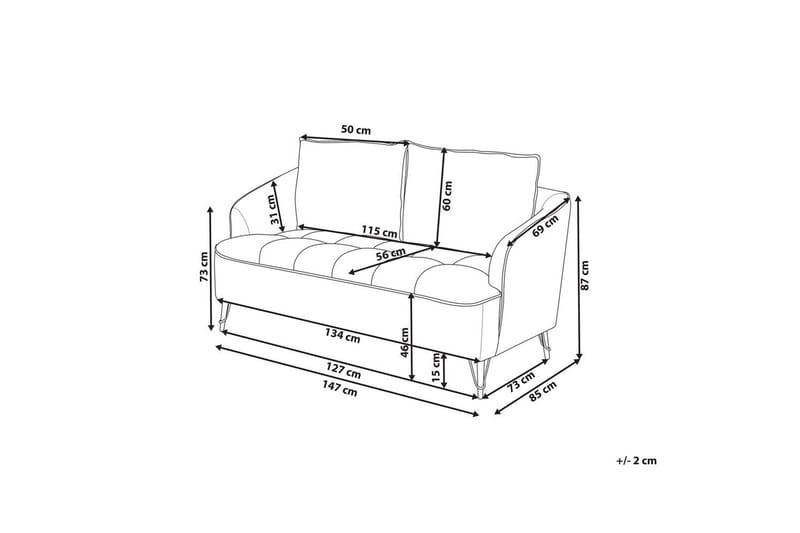 2-sitssoffa Hobro Röd, Svart - Rosa - Möbler - Soffa - 2 sits soffa