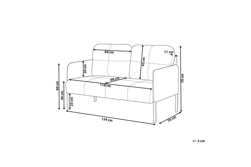2-sitssoffa Lahti Grå, svart - Grå, svart - Möbler - Soffa - 2 sits soffa