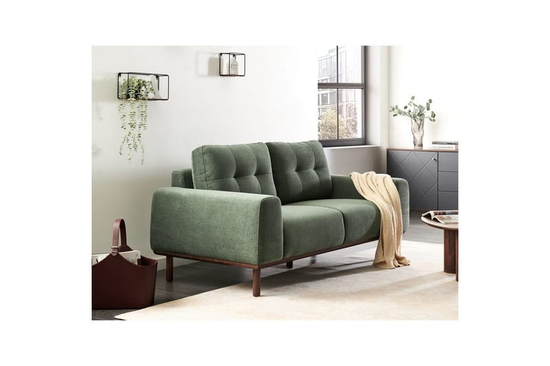 2-sitssoffa Laurila Grönt, mörkt trä - Grönt, mörkt trä - Möbler - Soffa - 2 sits soffa
