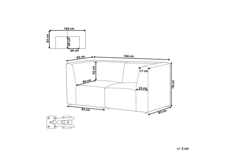 2-sitssoffa Lemvig Taupe - Taupe - Möbler - Soffa - Modulsoffor - Komplett modulsoffa