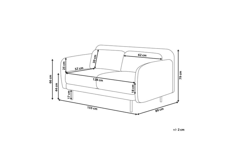 2-sitssoffa Liland Orange, Svart - Orange, Svart - Möbler - Soffa - 2 sits soffa