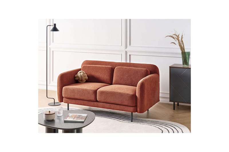 2-sitssoffa Liland Orange, Svart - Orange, Svart - Möbler - Soffa - 2 sits soffa