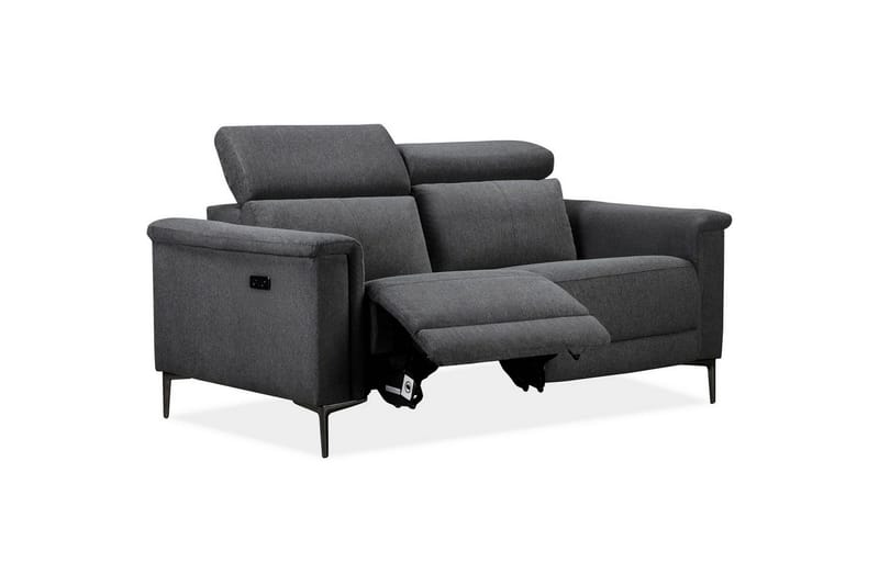 2-sitssoffa Lund Antracit, Belfast tyg, Elektrisk vilstol - Antracit, Belfast tyg, Elektrisk vilstol - Möbler - Soffa - Biosoffa & reclinersoffa - 2 sits biosoffa & reclinersoffa