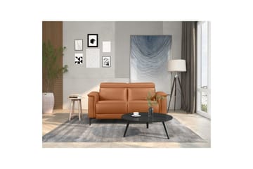 2-sitssoffa Lund Cognac, Läder/PU, Elektrisk vilstol - Cognac, Läder/PU, Elektrisk vilstol - Möbler - Soffa - Skinnsoffor