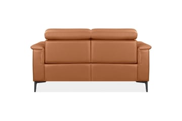 2-sitssoffa Lund Cognac, Läder/PU, Manuell vilstol - Cognac, Läder/PU, Manuell vilstol - Möbler - Soffa - Skinnsoffor