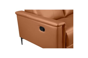 2-sitssoffa Lund Cognac, Läder/PU, Manuell vilstol - Cognac, Läder/PU, Manuell vilstol - Möbler - Soffa - Skinnsoffor