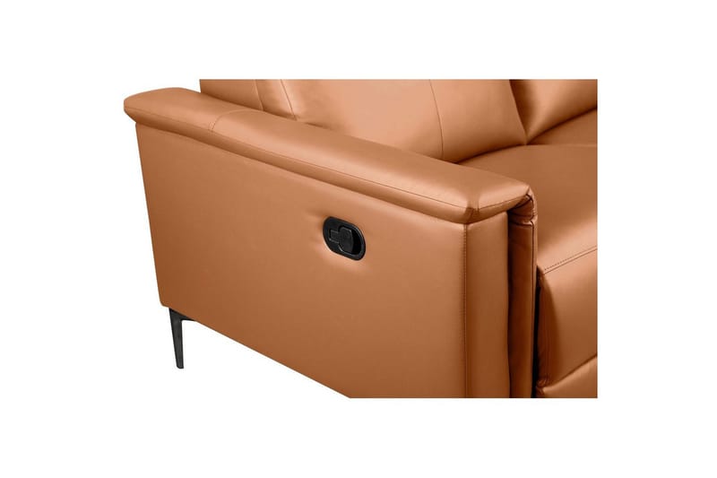 2-sitssoffa Lund Cognac, PU, Manuell vilstol - Cognac, PU, Manuell vilstol - Möbler - Soffa - Skinnsoffor