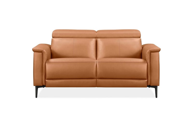 2-sitssoffa Lund Cognac, PU, Manuell vilstol - Cognac, PU, Manuell vilstol - Möbler - Soffa - Skinnsoffor