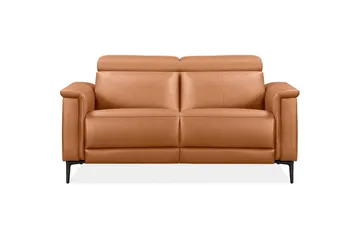 2-sitssoffa Lund Cognac, PU, Manuell vilstol - Cognac, PU, Manuell vilstol - Möbler - Soffa - Skinnsoffor