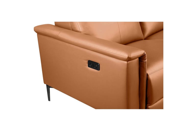 2-sitssoffa Lund Cognac, PU, Elektrisk vilstol - Cognac, PU, Elektrisk vilstol - Möbler - Soffa - Biosoffa & reclinersoffa - 2 sits biosoffa & reclinersoffa