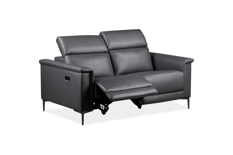 2-sitssoffa Lund Grå, PU, Elektrisk vilstol - Grå, PU, Elektrisk vilstol - Möbler - Soffa - Biosoffa & reclinersoffa