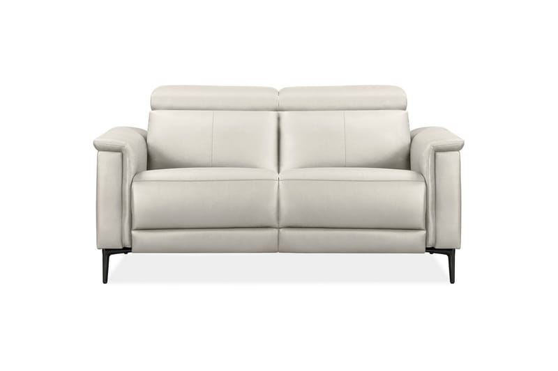 2-sitssoffa Lund Kräm, Läder/PU, Manuell vilstol - Kräm, Läder/PU, Manuell vilstol - Möbler - Soffa - Skinnsoffor
