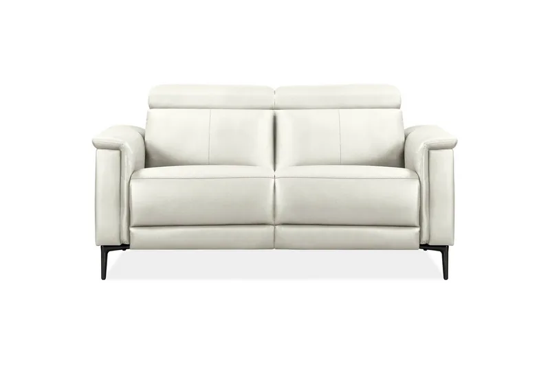 2-sitssoffa Lund Kräm, PU, Manuell vilstol - Kräm, PU, Manuell vilstol - Möbler - Soffa - Skinnsoffor