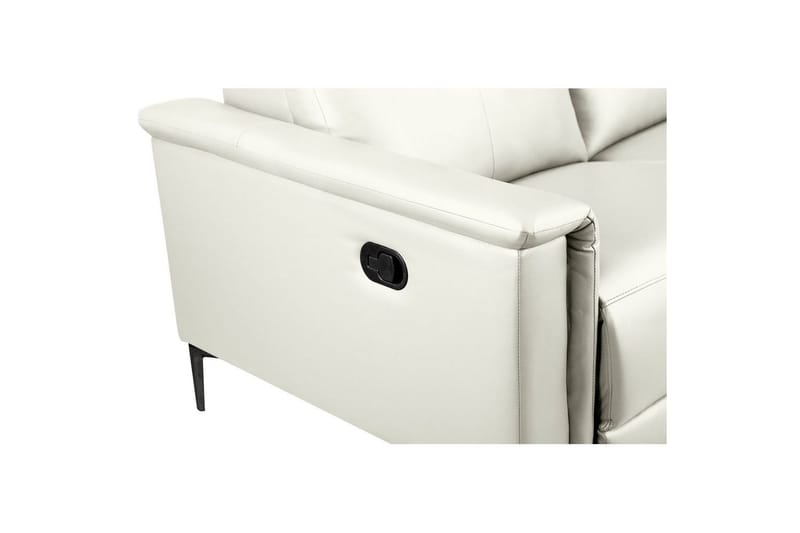 2-sitssoffa Lund Kräm, PU, Manuell vilstol - Kräm, PU, Manuell vilstol - Möbler - Soffa - Biosoffa & reclinersoffa - 2 sits biosoffa & reclinersoffa