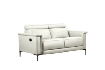 2-sitssoffa Lund Kräm, PU, Manuell vilstol