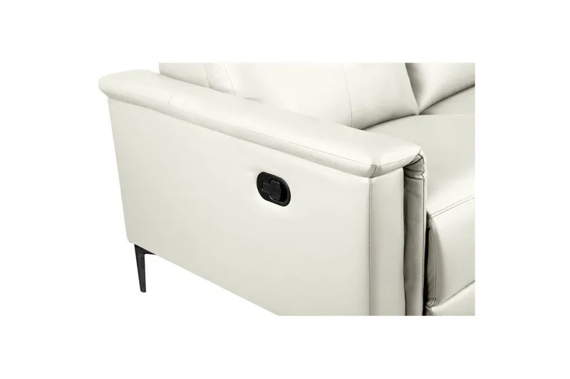 2-sitssoffa Lund Kräm, PU, Manuell vilstol - Kräm, PU, Manuell vilstol - Möbler - Soffa - Skinnsoffor