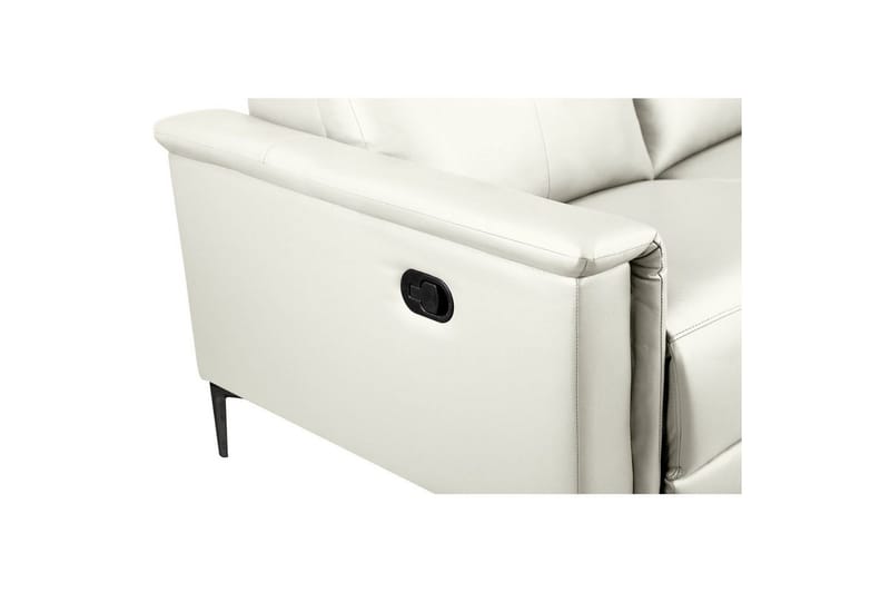 2-sitssoffa Lund Kräm, PU, Manuell vilstol - Kräm, PU, Manuell vilstol - Möbler - Soffa - Skinnsoffor