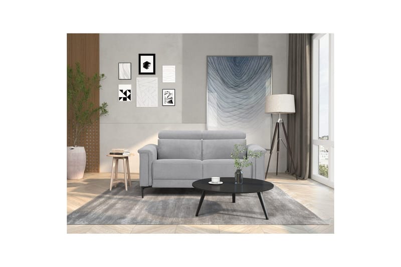 2-sitssoffa Lund Ljusgrå, Belfast tyg, Elektrisk vilstol - Ljusgrå, Belfast tyg, Elektrisk vilstol - Möbler - Soffa - Biosoffa & reclinersoffa - 2 sits biosoffa & reclinersoffa