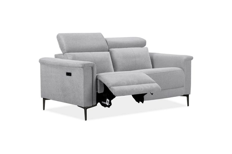 2-sitssoffa Lund Ljusgrå, Belfast tyg, Elektrisk vilstol - Ljusgrå, Belfast tyg, Elektrisk vilstol - Möbler - Soffa - Biosoffa & reclinersoffa - 2 sits biosoffa & reclinersoffa