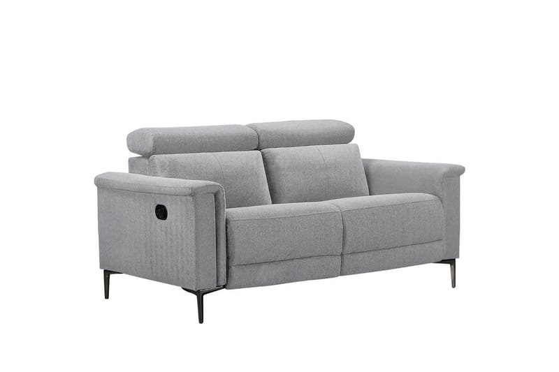 2-sitssoffa Lund Ljusgrå, Belfast tyg, Manuell vilstol - Ljusgrå, Belfast tyg, Manuell vilstol - Möbler - Soffa - 2 sits soffa