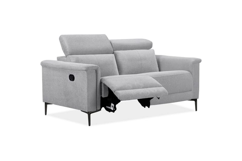 2-sitssoffa Lund Ljusgrå, Belfast tyg, Manuell vilstol - Ljusgrå, Belfast tyg, Manuell vilstol - Möbler - Soffa - 2 sits soffa