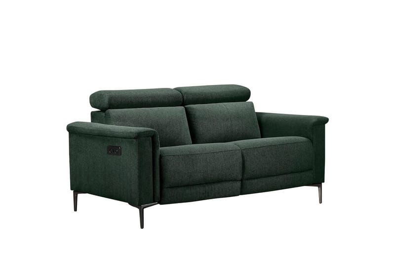 2-sitssoffa Lund Mörkgrön, Belfast tyg, Elektrisk vilstol - Mörkgrön, Belfast tyg, Elektrisk vilstol - Möbler - Soffa - Biosoffa & reclinersoffa