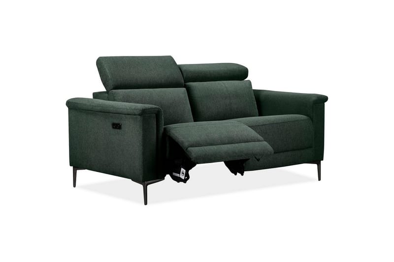2-sitssoffa Lund Mörkgrön, Belfast tyg, Elektrisk vilstol - Mörkgrön, Belfast tyg, Elektrisk vilstol - Möbler - Soffa - Biosoffa & reclinersoffa