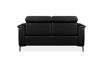2-sitssoffa Lund Svart, Läder/PU, Manuell vilstol - Svart, Läder/PU, Manuell vilstol - Möbler - Soffa - Skinnsoffor
