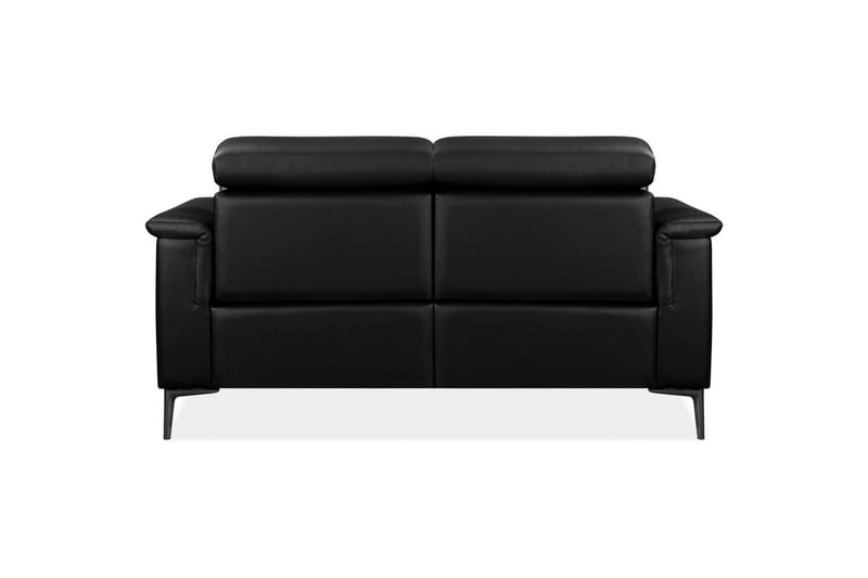2-sitssoffa Lund Svart, Läder/PU, Manuell vilstol - Svart, Läder/PU, Manuell vilstol - Möbler - Soffa - Skinnsoffor