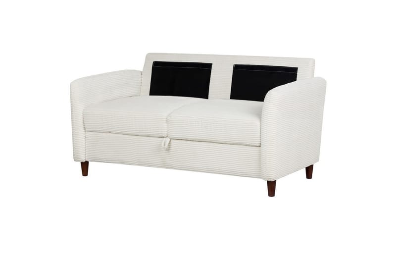 2-sitssoffa Mare Vitt, mörkt trä - Vitt, mörkt trä - Möbler - Soffa - 2 sits soffa