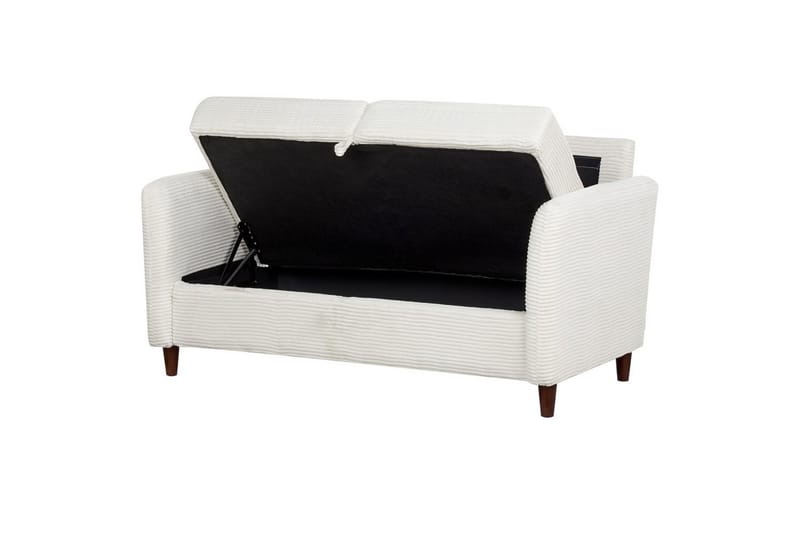 2-sitssoffa Mare Vitt, mörkt trä - Vitt, mörkt trä - Möbler - Soffa - 2 sits soffa