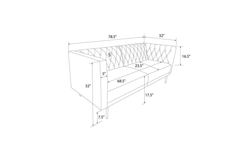 2-sitssoffa Marseille Smaragdgrön - Smaragdgrön - Möbler - Soffa - Sammetssoffa