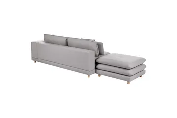 2-sitssoffa med fotpall Heden Grå/ljust trä - Grå/ljust trä - Möbler - Soffa - 2 sits soffa