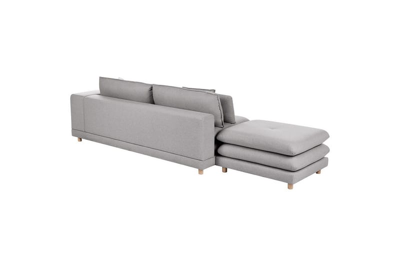 2-sitssoffa med fotpall Heden Grå/ljust trä - Grå/ljust trä - Möbler - Soffa - 2 sits soffa