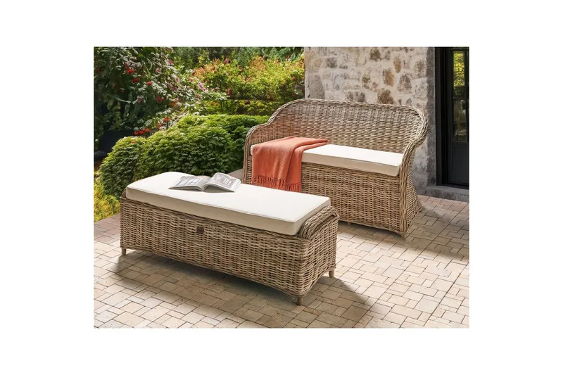 2-sitssoffa med fotpall Susua - Utemöbler - Utesoffa - Trädgårdssoffa