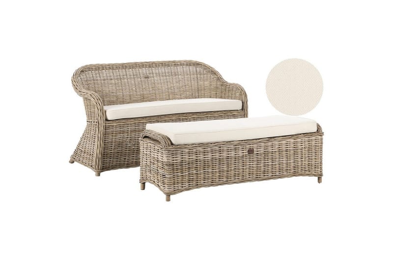 2-sitssoffa med fotpall Susua, undefined