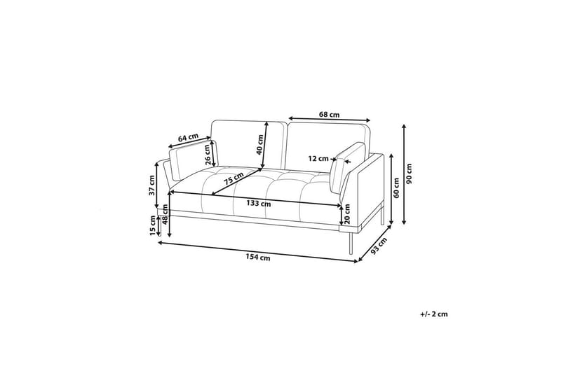 2-sitssoffa Skaven Svart, svart - Svart, svart - Möbler - Soffa - 2 sits soffa