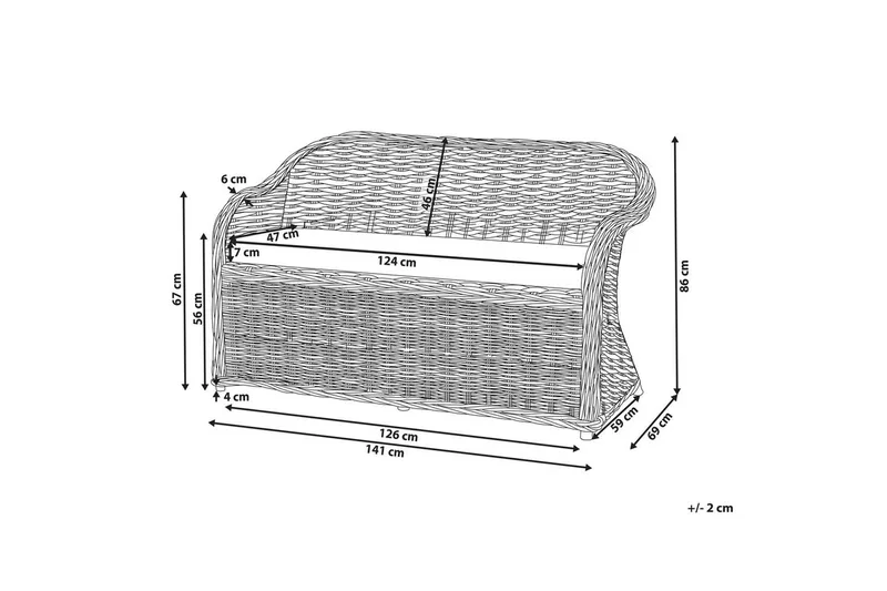 2-sitssoffa Susua - Utemöbler - Utesoffa - Trädgårdssoffa