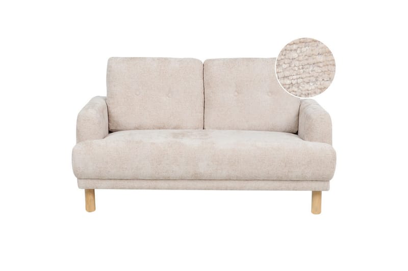 2-sitssoffa Tuve Beige, ljust trä, Bouclé - Beige, ljust trä, Bouclé - Möbler - Soffa - 2 sits soffa