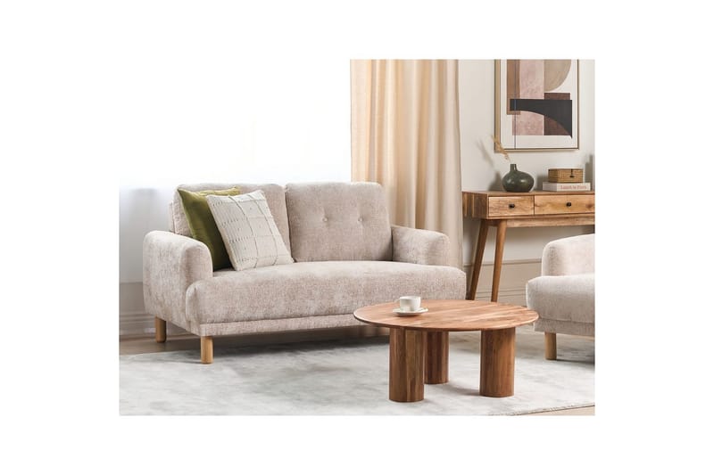 2-sitssoffa Tuve Beige, ljust trä, Bouclé - Beige, ljust trä, Bouclé - Möbler - Soffa - 2 sits soffa