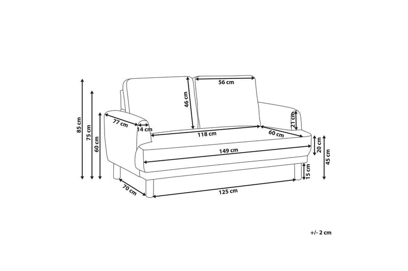 2-sitssoffa Tuve Beige, ljust trä, Polyester - Beige, ljust trä, Polyester - Möbler - Soffa - 2 sits soffa