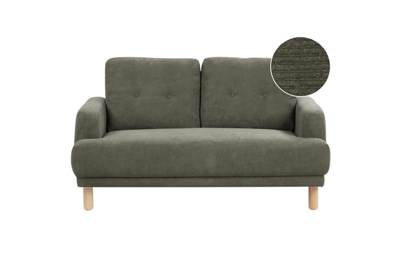 2-sitssoffa Tuve Grönt, ljust trä, Manchestertyg - Grönt, ljust trä, Manchestertyg - Möbler - Soffa - 2 sits soffa